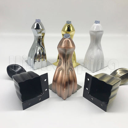 4pcs Furniture Feet Bronze Plated Metal Sofa Legs Snake-Shaped Cabinets Feet Bed TV Cabinet Legs 14cm Height