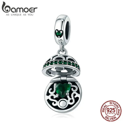 BAMOER Authentic 925 Sterling Silver Dangle Ball Charm Pendant Fit Women Charm Bracelet & Necklaces Jewelry SCC689