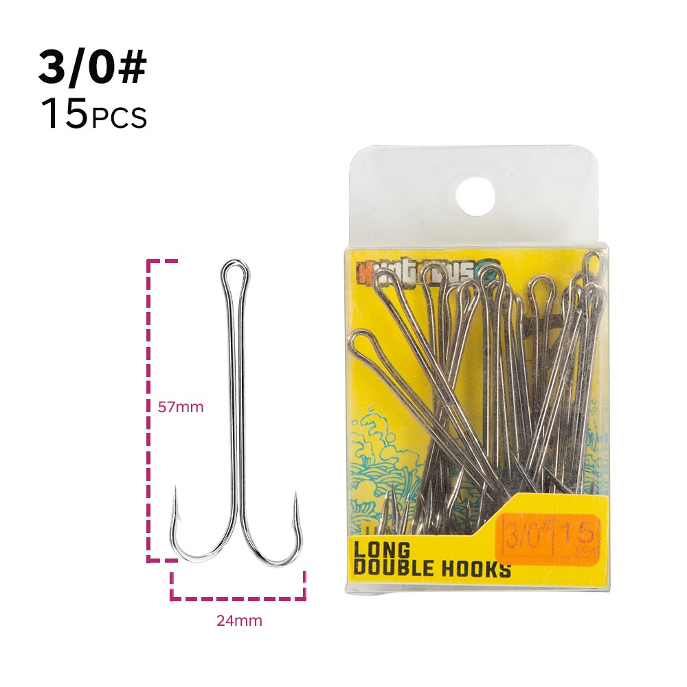 Hunthouse 2020 New Fishing Hooks Double Hook Long High Carbon Steel Fishing Tackle Different Sizes Equiped With Soft Lure