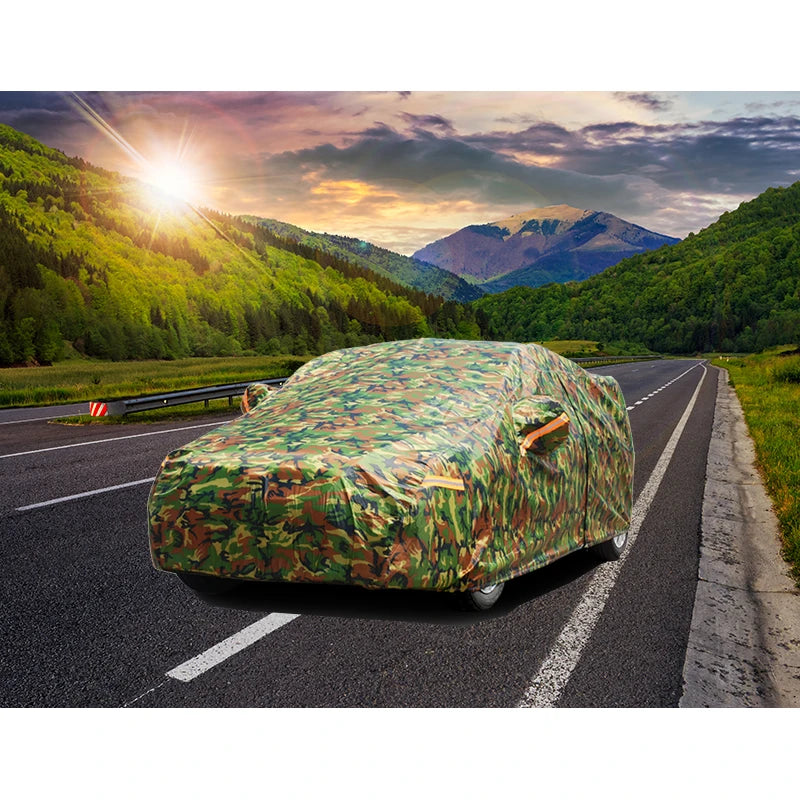 Kayme Waterproof Camouflage Car Covers Outdoor Sun Protection Cover for Car Reflector Dust Rain Snow Protective Suv Sedan Full