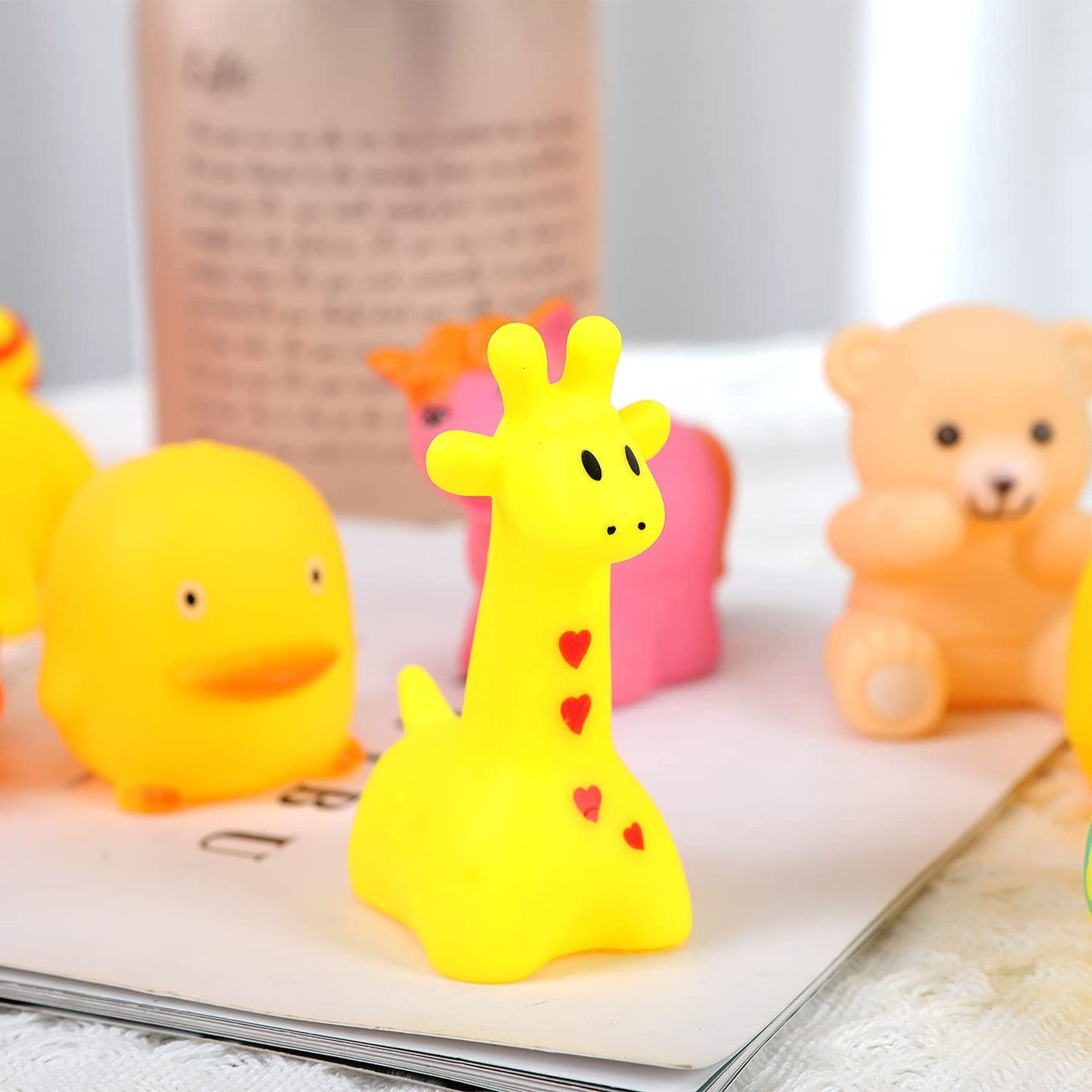 10Pcs/Set Cute Baby Bath Toys Wash Play Animals Soft Rubber Float Sqeeze Sound Toys for Baby GYH