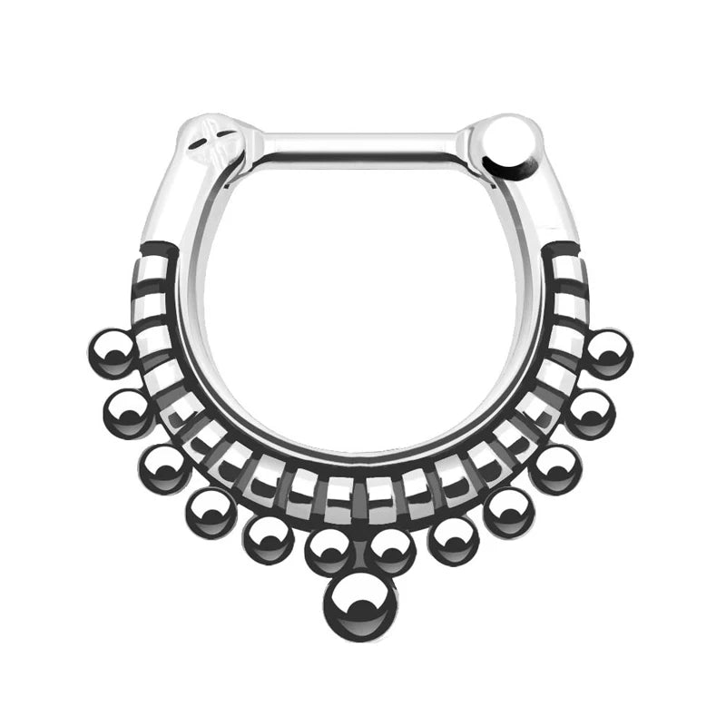 Indian Nose Piercing Septum Clicker Real Clip Rings Piercing Jewelry Septum Tribal Hoop Nose Ring Body Piercing Septo Indiano