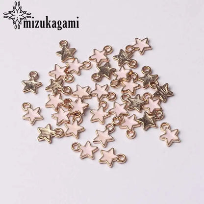 Zinc Alloy Black White Enamel Charms Mini Stars Charms 6mm 50pcs/Lot for DIY Jewelry Making Finding Accessories
