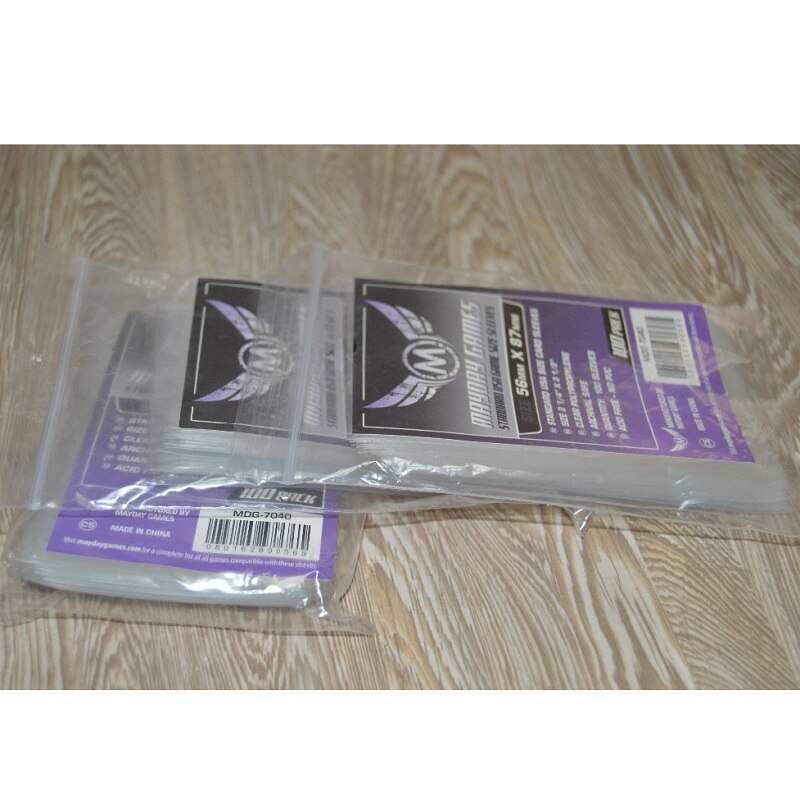 200pcs/Lot Mayday Mini Cards Sleeves 41x6356x 87 Large Size Card Sleeves Clear Cards Protector Pack Case Holder Board Game Catan