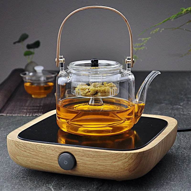 Kettle Electric Pottery Stove Heating Filter Glass Steaming Teapot Tea Cooker Fl