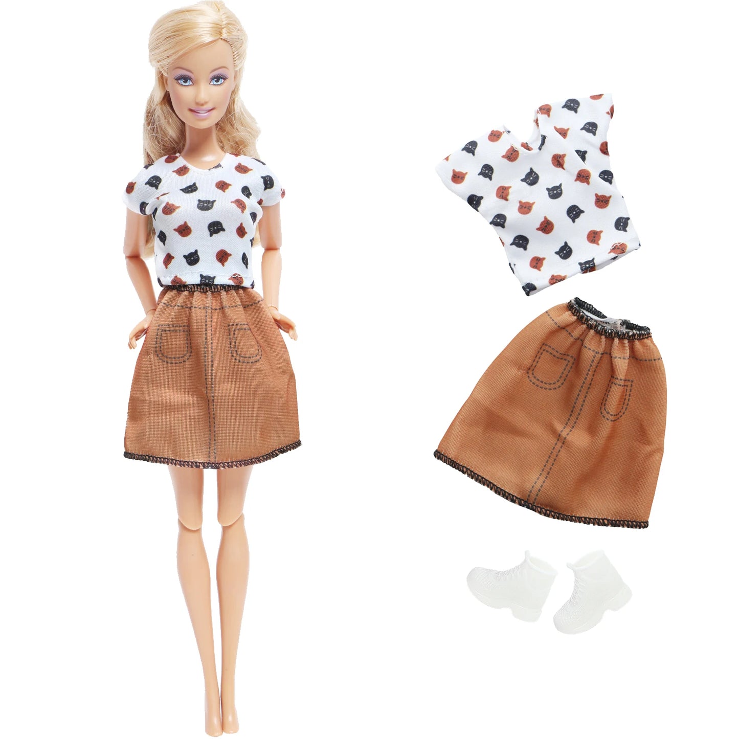 1x Doll Clothes Fashion Dress Daily Wear Skirt Party Gown Blouse Pants Clothes for Barbie Doll Accessories Lovely Girl Baby Toys
