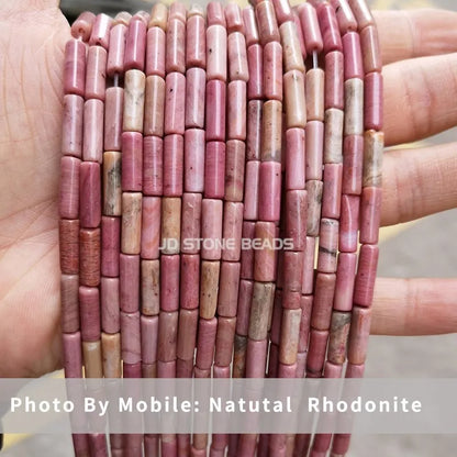 4*13mm Natural Stone Agate Jasper Turquoise Tube Shaped Beads Loose Cylindrical Bead for Jewelry Making DIY Bracelet Accessory