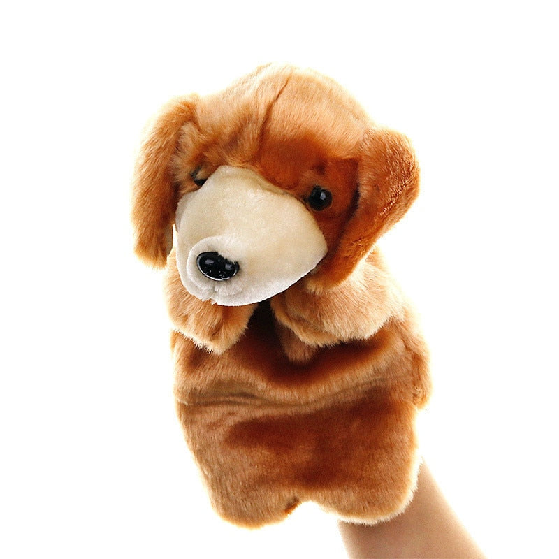 Animal Hand Puppet Dog Dolls Plush Hand Doll Early Education Learning Baby Toys Marionetes Fantoche Puppets for Telling Story