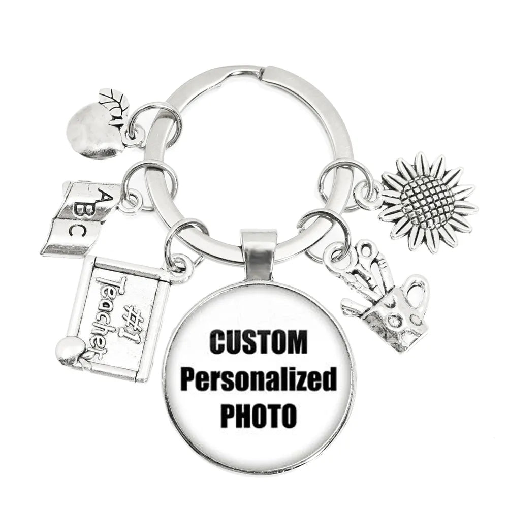 Personalized Custom Keychain Photo Mum Dad Baby Children Grandpa Parents Custom Designed Photo for Family Anniversary