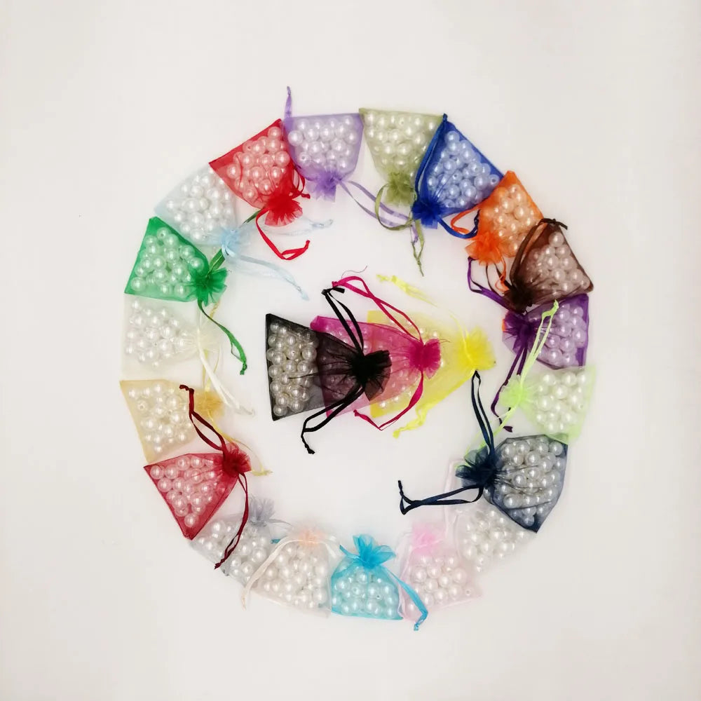 100pcs/Lot 5x7/7x9/10x15cm Organza Jewelry Bags Pouch Organza Drawstring Bag Jewelry Packaging for Jewelry Pouches Jewellery Bag
