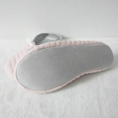 Lovely Bowtie Winter Women Home Slippers for Indoor Bedroom House Soft Bottom Cotton Warm Shoes Adult Guests Flats
