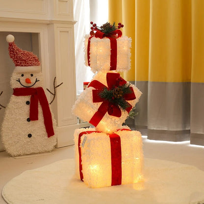 Creative Ornaments Christmas Decoration Glowing Christmas Deer Christmas Tree Ornaments Reindeer Family New Year Decoration