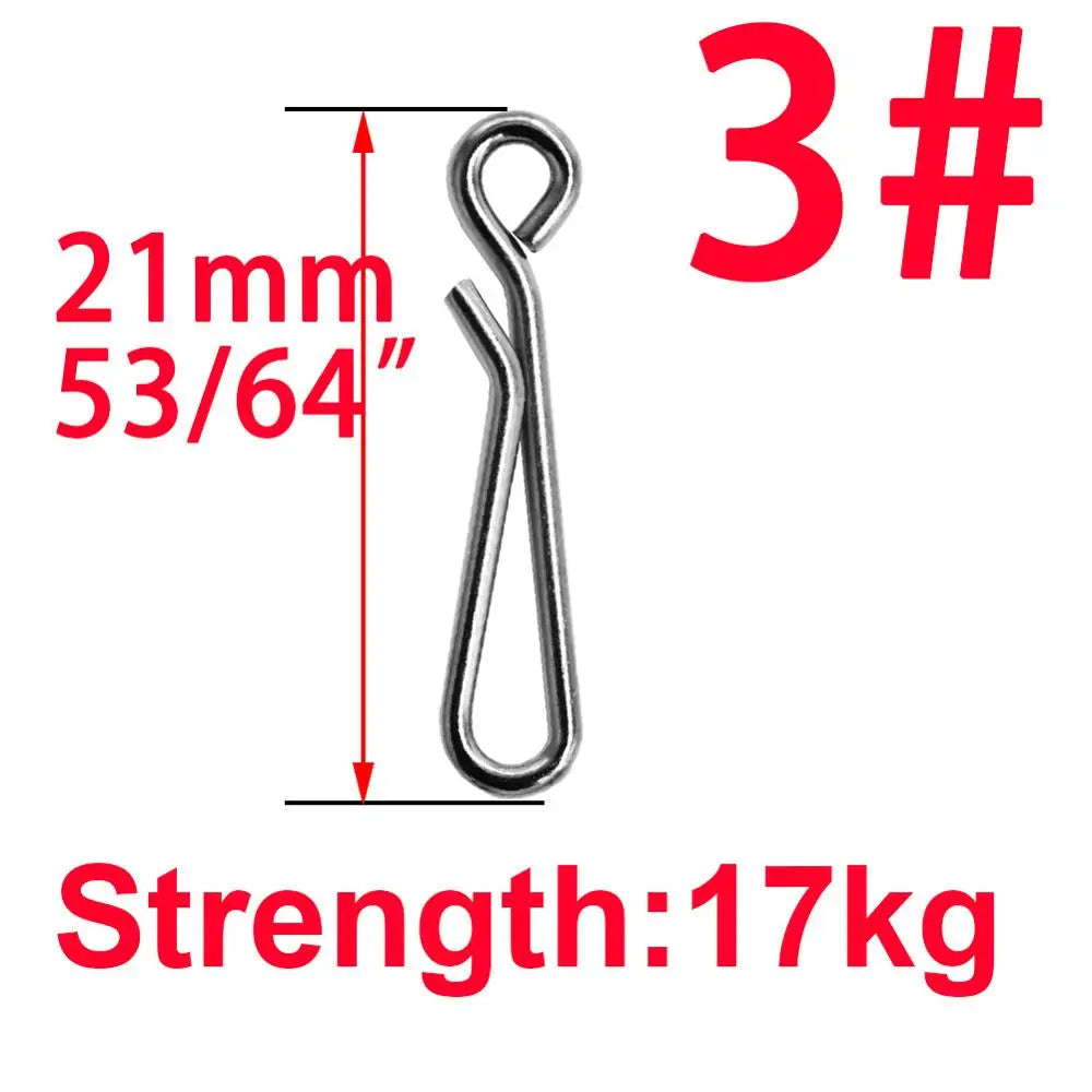 50pcs/Box Bearing Lock Rolling Swivel Pin Solid Ring Snap Barrel Tackle Tool Connector Fishing Lure Line Accessories Tackle