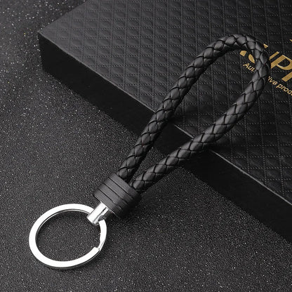 Handmade Knitted Rope Making Leather Rope Keychain for Women Men Rope for Hanging Bags Key Chain Porte Clef Chaveiro Keychains