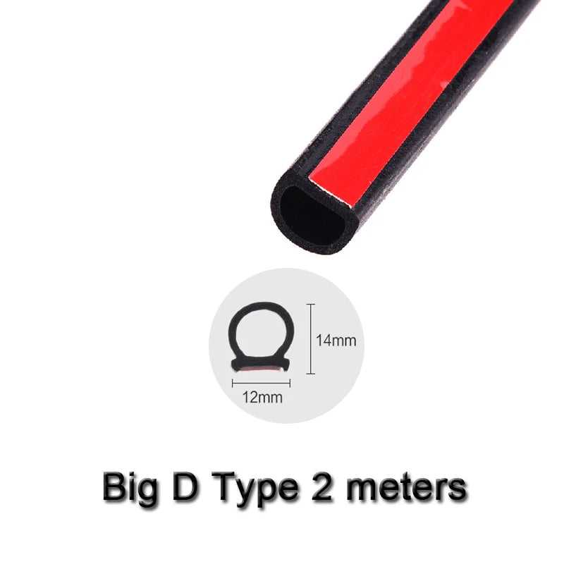 Car-Styling 2Meter B Z P D Type Car Rubber Seal Sound Insulation Weatherstrip Edge Trim Noise Insulation Car Door Sealing Strip