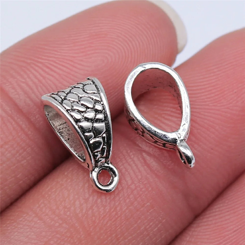 20pcs Connector Charms Bail Beads Antique Silver Color Bail Beads Charms Jewelry Findings DIY Bail Beads Charms Connector