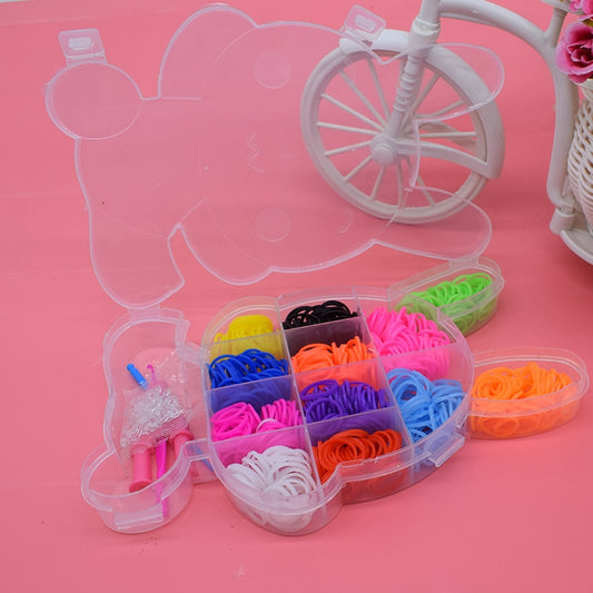 Loom Bands Toys for Children Lacing Toy Elastic Rubber Band for Weaving Bracelets Rabbit Diy Set Needlework Fine Motor Skills