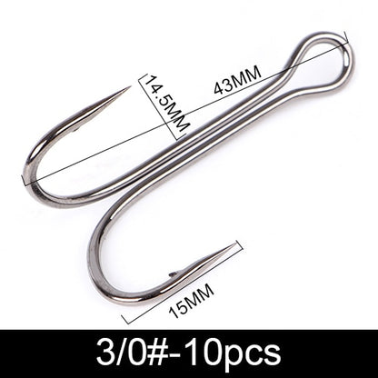 FTK Fishing Hook Baitholder Double Hook Bass Lure Holder Fly Tying Crank Hook Set Saltwater 10 Pcs/Lot Needle Fishhook 709