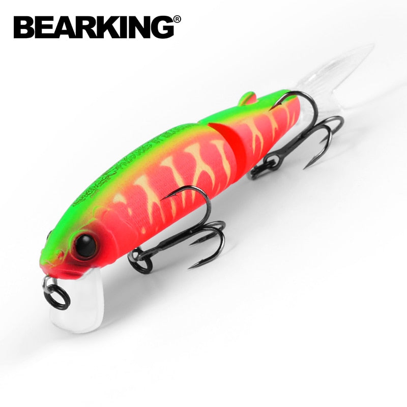Bearking 11.3cm 13.7g  Hot Fishing Lure Minnow Quality Professional Bait Swim Bait Jointed Bait Equipped Black or White Hook