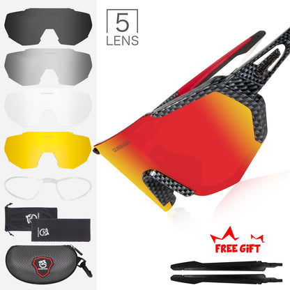 QUESHARK Women Men Polarized Cycling Sunglasses 5 Lens/Set Sports MTB Bicycle Eyewear Riding Road Bike Glasses Goggles QE42