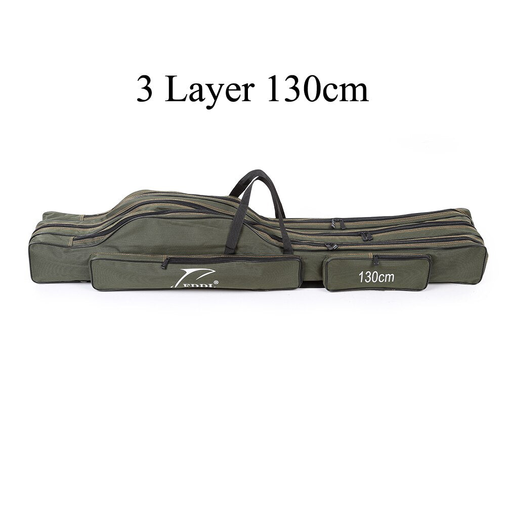FDDL Portable Folding Fishing Bags Rod Carrier Canvas Fishing Pole Tools Storage Bag Case Fishing Gear Tackle 120/130/ 150cm