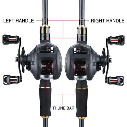 Sougayilang Carbon Fiber Fishing Rod and Reel Combos 4 Section Casting Fishing Pole 12+1BB Reel Fishing Set