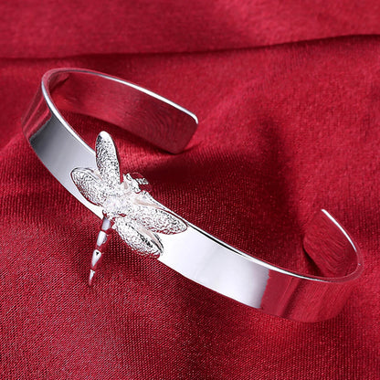 Andara 925 Sterling Silver Round Heart Open Bracelet for Women Jewelry Cuff Bangles