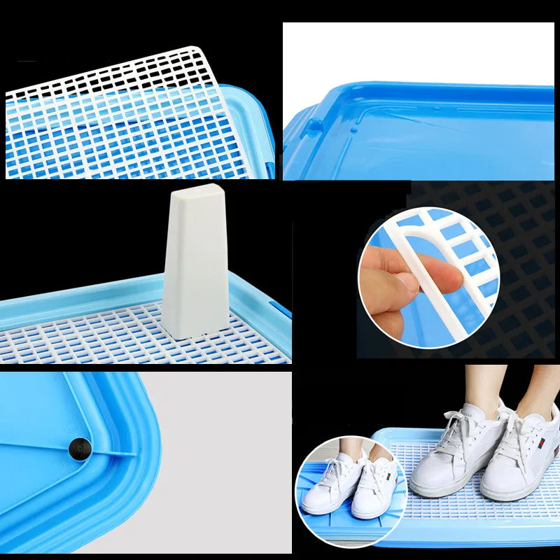 Reusable Puppy Dog Training Mesh Toilet Cat Dog Tray Pet Plastic Toilet Box Non-Slip Indoor Litter Box for Small Medium Dogs