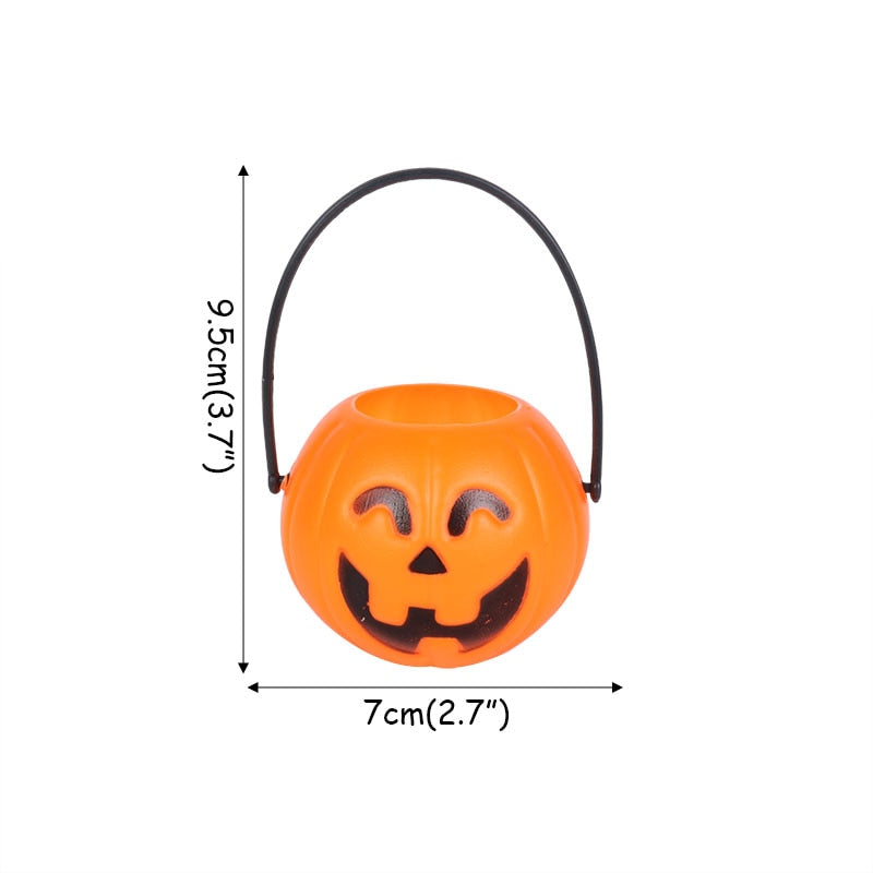 6/10pcs Mini Halloween Candy Bucket Pot Witch Skeleton Pumpkin Cauldron Holder Jar Trick or Treat Halloween Party Decorations