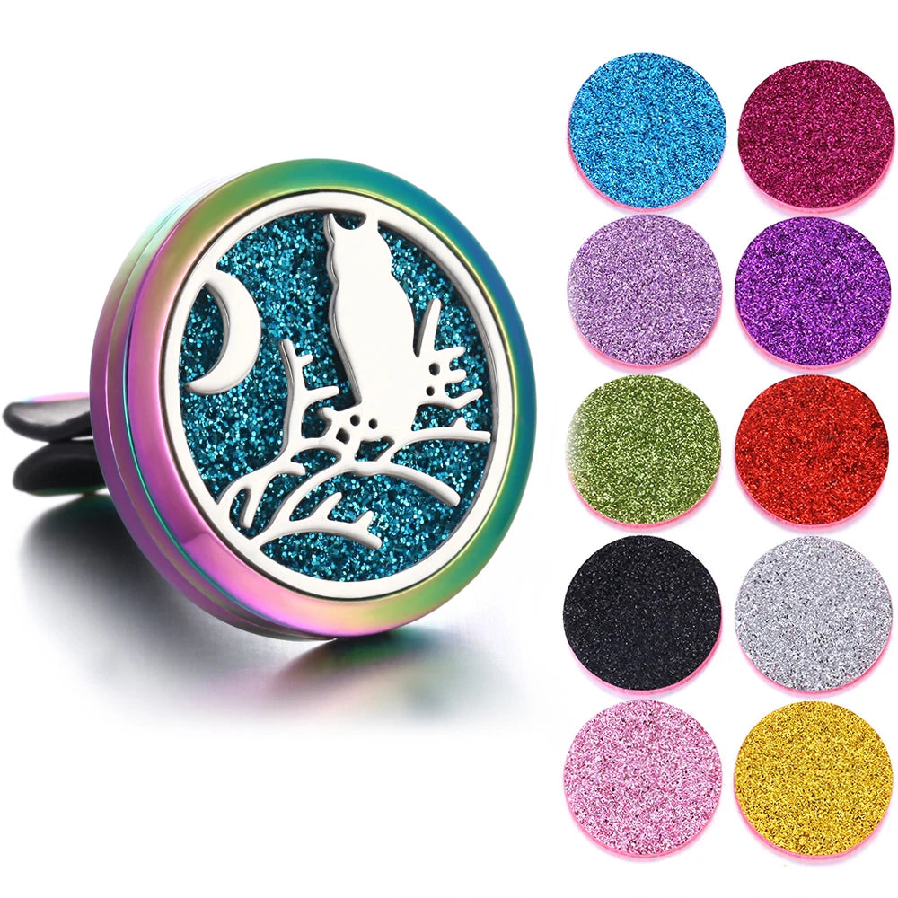 New Aromatherapy Jewelry Car Perfume Air Freshener Car Clip Tree of Life Aroma Essential Oil Diffuser Necklace Locket Pendants