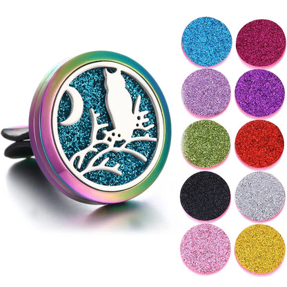 New Aromatherapy Jewelry Car Perfume Air Freshener Car Clip Tree of Life Aroma Essential Oil Diffuser Necklace Locket Pendants