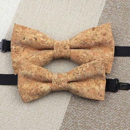 Fashion New Cork Wood Kids Bow Ties Novelty Handmade Fancy Bowtie Adjustable Butterfly Party School Children Accessories