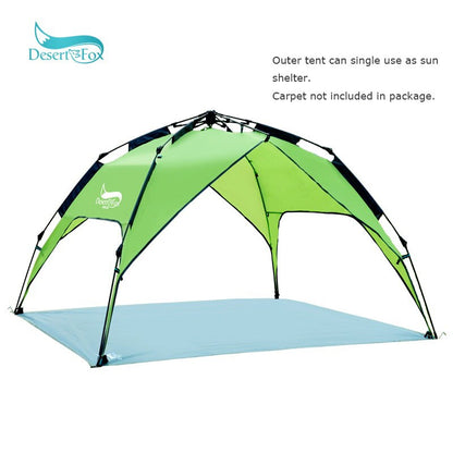 Desert&Fox Automatic Camping Tent, 3-4 Person Family Tent Double Layer Instant Setup Protable Backpacking Tent for Hiking Travel