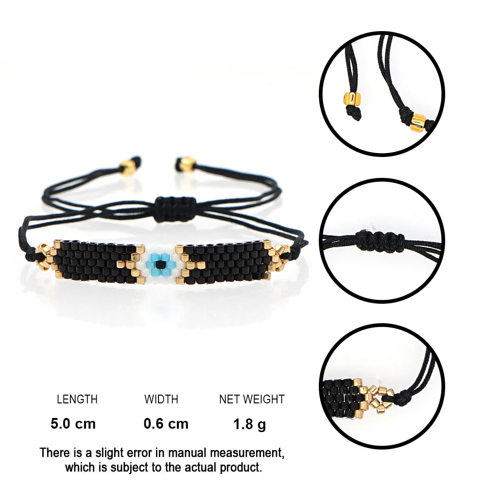 Go2boho Turkish Eye Bracelet Miyuki Evil Eye Bracelets for Women Pulseras Jewelry Handmade Beads Woven Jewellery