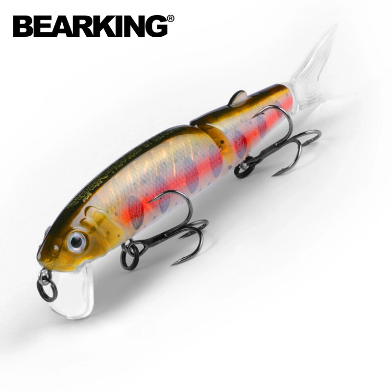 Bearking 11.3cm 13.7g  Hot Fishing Lure Minnow Quality Professional Bait Swim Bait Jointed Bait Equipped Black or White Hook