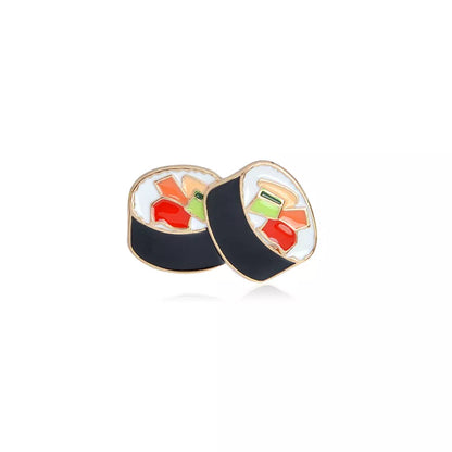 Cartoon Ramen Sushi Enamel Pins Cute Japanese Foods Tonkotsu Noodles Brooches Denim Shirt Collar Lapel Pins Badge Jewelry