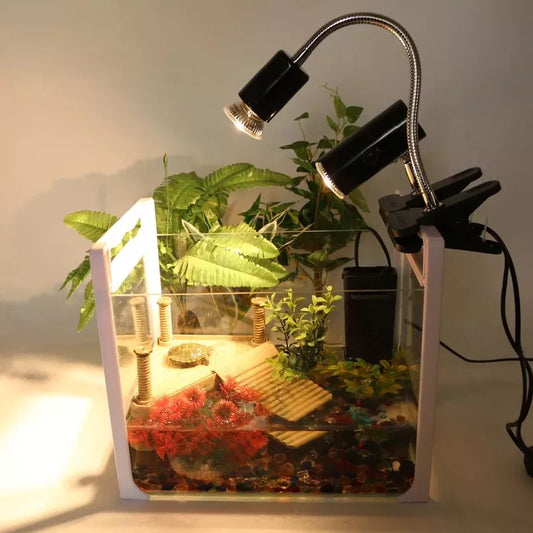 25W UVA&uvb Adjust Temperature Lamps Turtle Reptile Heat Back Pet Light Tortoise Calcium Solarium  Aquarium Habitat Lighting
