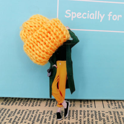 Fashion Brooch Pins for Woman Brooches Cute Girls Cartoon Models Acrylic Brooches Kawaii Pompom Clothing Jewelry Accessories