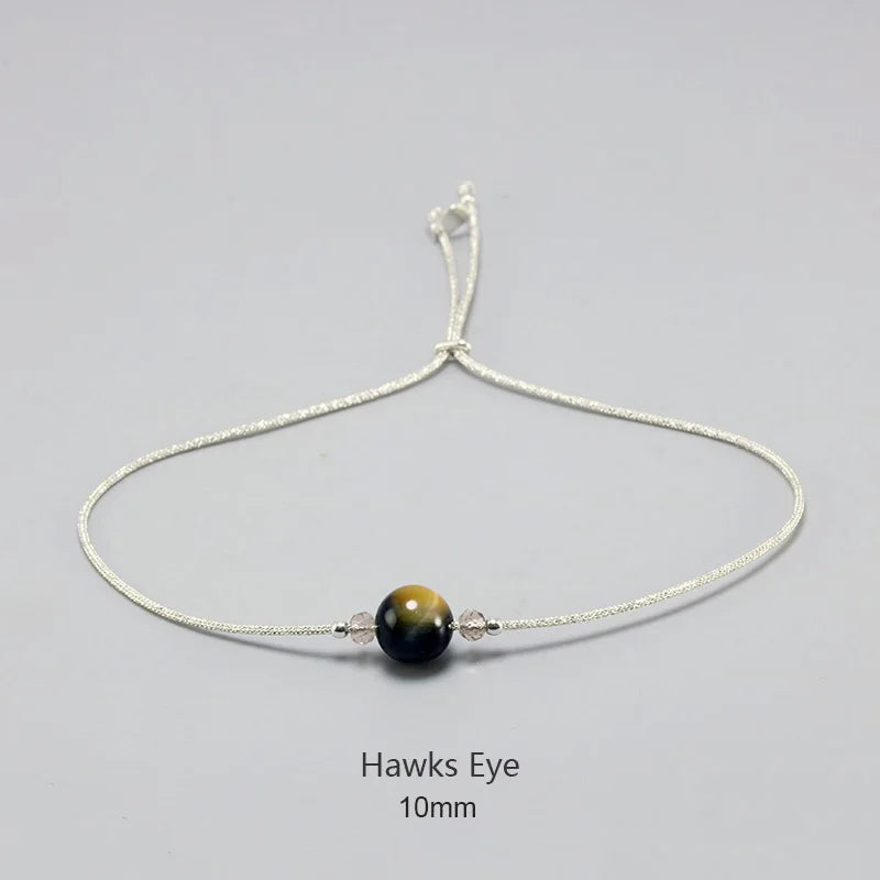 Handmade Moonstone Bracelet Thin Rope With Natural Crystal 925 Sterling Silver Beads Personalized Bracelets for Women