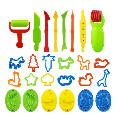 26PCS DIY Slime Plasticine Mold Modeling Clay Kit Slime Plastic Play Dough Tools Set Cutters Moulds Toy for Children Kid