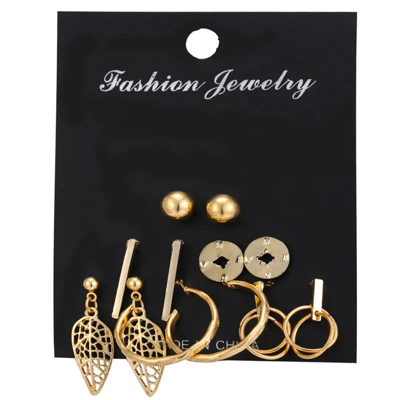 17KM 30 Boho Tassel Earrings Bohemian Long Earrings Set for Women Brincos Geometric Fabric Drop Earring Female Fashion Jewelry