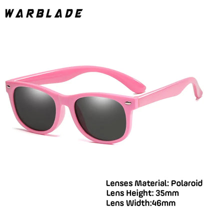 WarBlade Fashion Kids Sunglasses Children Polarized Sun Glasses Boys Girls Glasses Silicone Safety Baby Shades UV400 Eyewear
