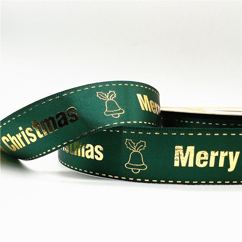 5yards 1inch 25mm Christmas Ribbon Printed Christmas Polyester Ribbon for Handmade Design Christmas Decoration DIY