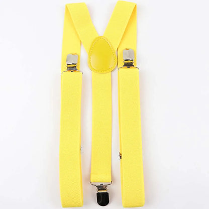 Solid Color Man's Belt Men Women Suspenders Polyester Y-Back Braces Adjustable Elastic