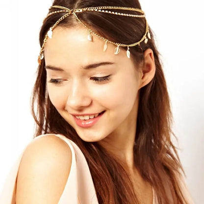 Boho Draping Crystal Bride Hair Accesories New Fashion Elegant  Head Chain Hair Jewelry Wedding Hairstyles Headpiece