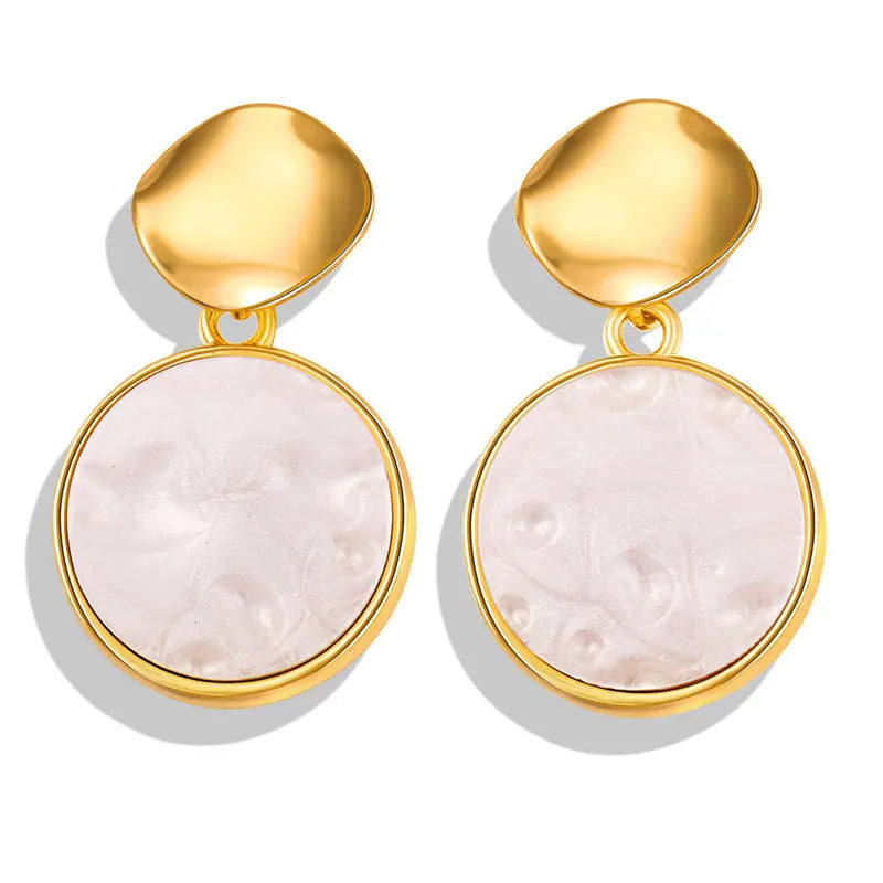 17KM New Vintage Earrings 2022 Geometric Shell Earrings for Women Girl BOHO Resin Drop Earrings Brincos Fashion Tortoise Jewelry