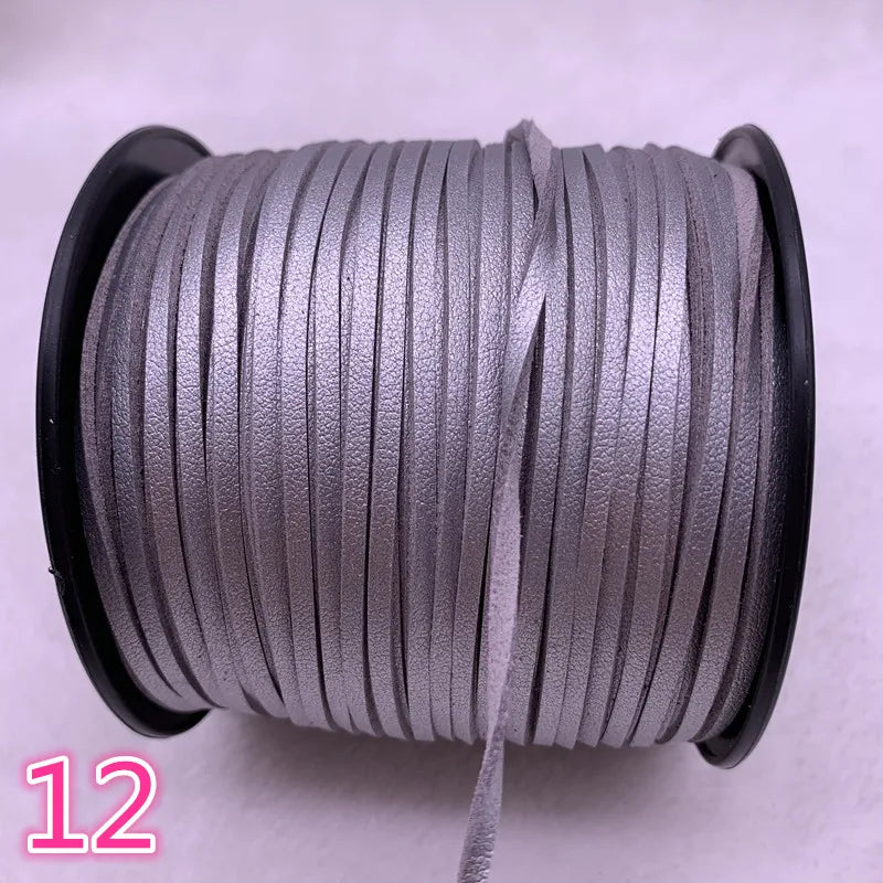 NEW 5yards/Lot 3mm Double Sided Suede Braided Cord Korean Velvet Leather Handmade Beading Bracelet Jewelry String