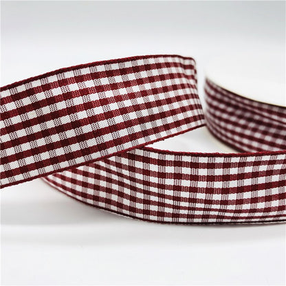 5yards/Lot 25mm Plaid Ribbon Christmas Decor Ribbon for Handmade Design Christmas Decoration DIY
