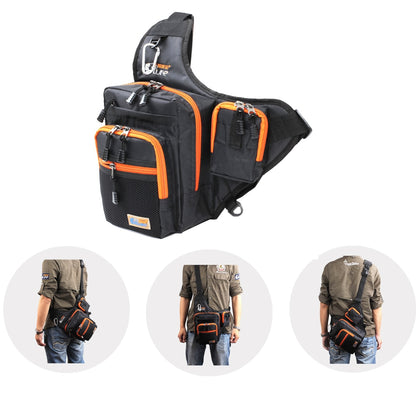 iLure Fishing Bag Canvas Carp Fishing Reel Tackle Lure Bag Green/Orange/Black 32*39*12CM Multifunction Waterproof Fishing Bag
