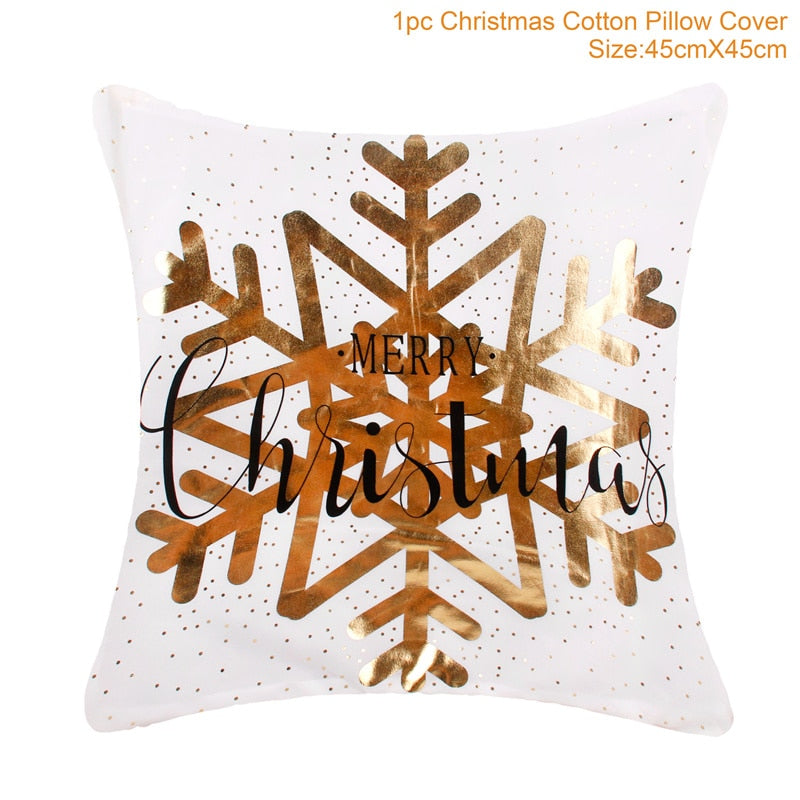 QIFU Cotton Linen Merry Christmas Cushion Covers 45x45cm Decorative Christmas Pi
